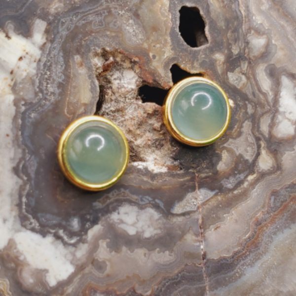 Burmese Jadeite Round Post Earrings