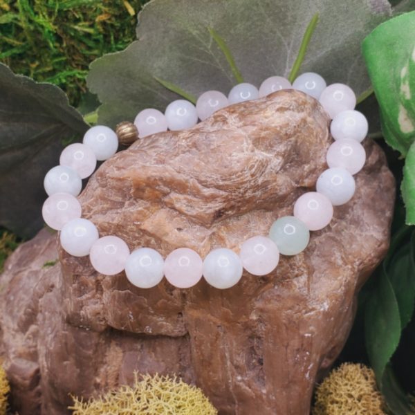 Burmese Jadeite and Rose Quartz Bracelet